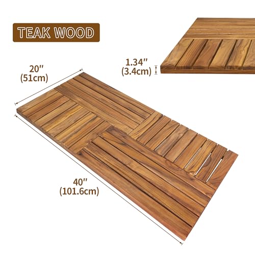 Utoplike Teak Wood Bath Mat view 4