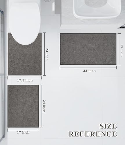 chakme Ultra Thin 3-Piece Bathroom Rug Set view 2