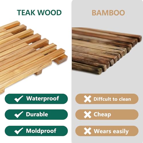 Teak Shower Mat – Adjustable view 4