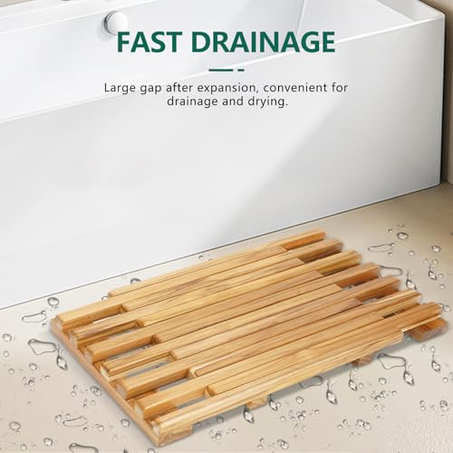 Teak Shower Mat – Adjustable view 3