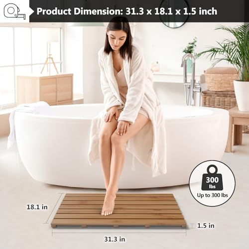 Domax bamboo mat in bathroom