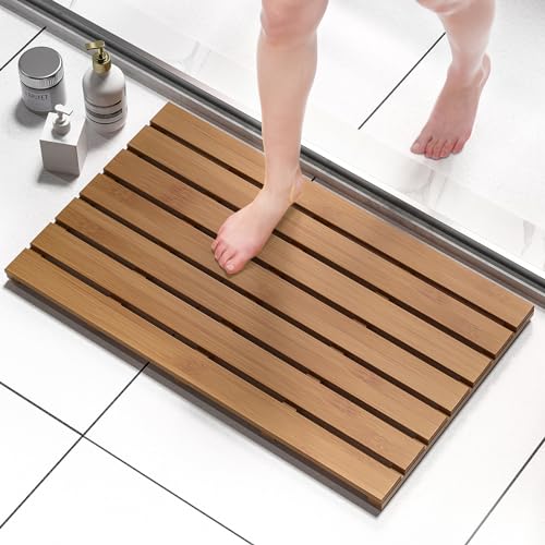 Domax Wooden Bamboo Bath Shower Mat large