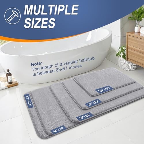 OLANLY Thick Memory Foam Bath Mat 36x24 extra large - view 5