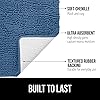 Gorilla Grip Luxury Chenille Bath Rug in deep blue showing extra-thick pile and premium construction - view 2