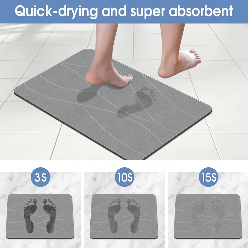 Veeloim Stone Bath Mat Diatomaceous view 4