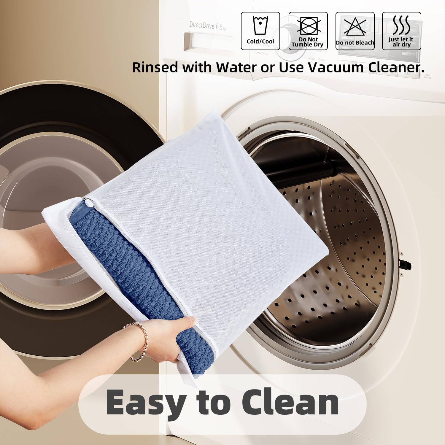 TYUU Bathroom Rugs Non Slip Washable, Super Absorbent Thin Bath Mat Small Quick Dry Low Pile Bathroom Rug, Navy Blue 16