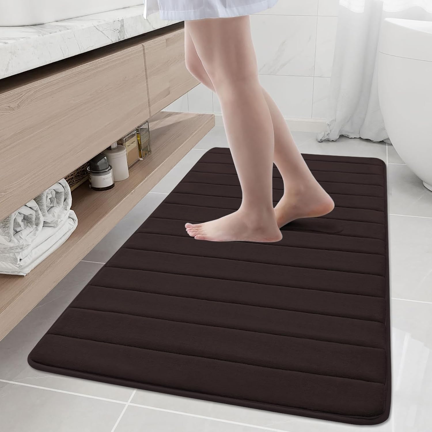 Buganda Memory Foam Bath Mat 50 x 30 Ultra Soft Non-Slip