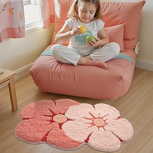 LUMI Flower Bath Rug with plush floral design - view 4