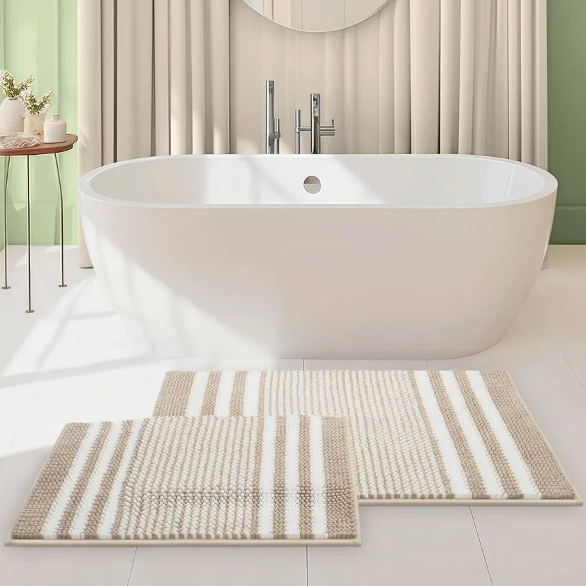 Tindbea 2-Piece Chenille Bath Rug Set