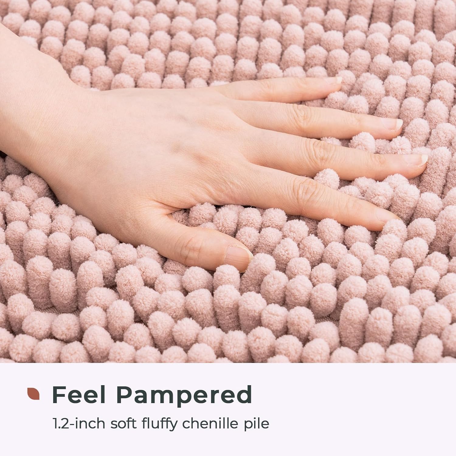 FRESHMINT Chenille Bathroom Rugs Mat 24