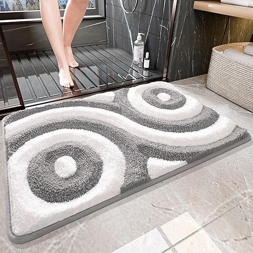 QJHOMO Geometric Pattern Bath Rug 18x26 - view 2