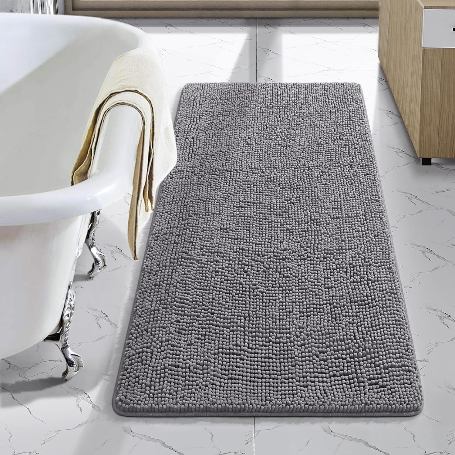 LOCHAS Luxury Shaggy Bath Mat 24x40