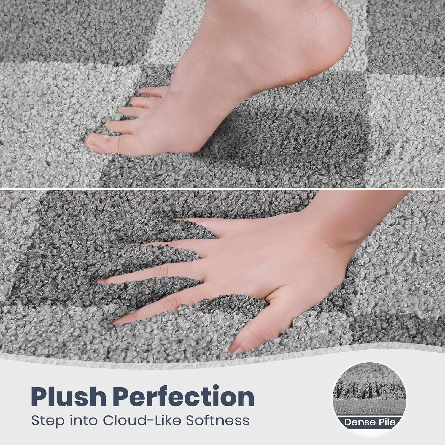 PURRUGS Bathroom Rug Non-Slip Machine Washable 20
