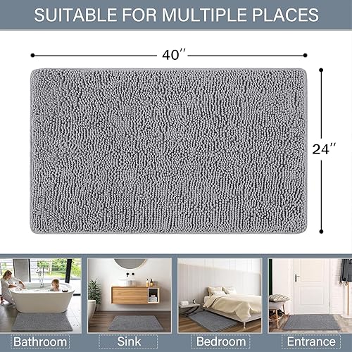 LOCHAS Luxury Shaggy Bath Mat 24x40 - view 2