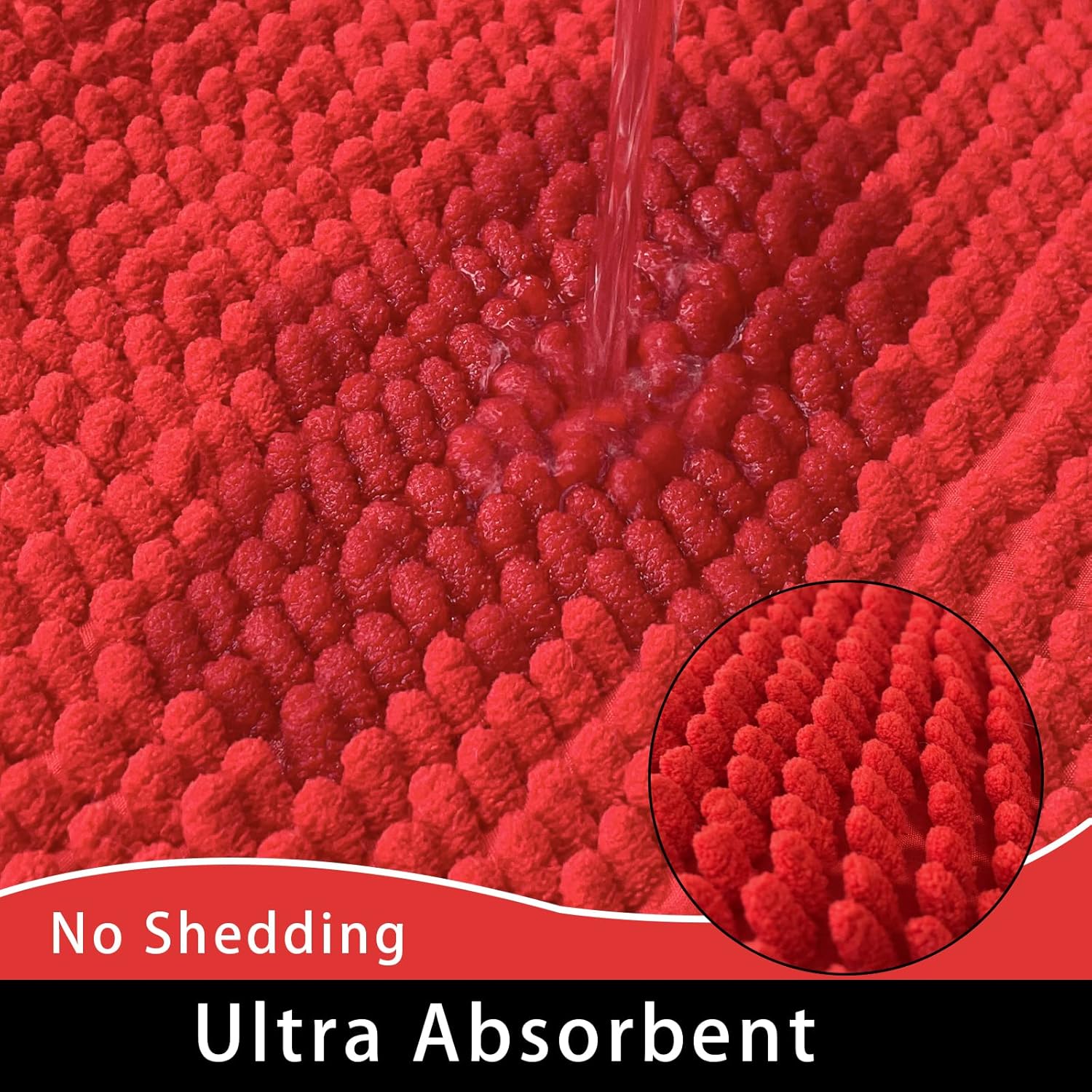 Eanpet Chenille Bath Mat Microfiber Floor Mat Baby Bath Mat for Kids Washable Bathroom Dry Fast Water Absorbent Shower Mat Area Rug (15.3