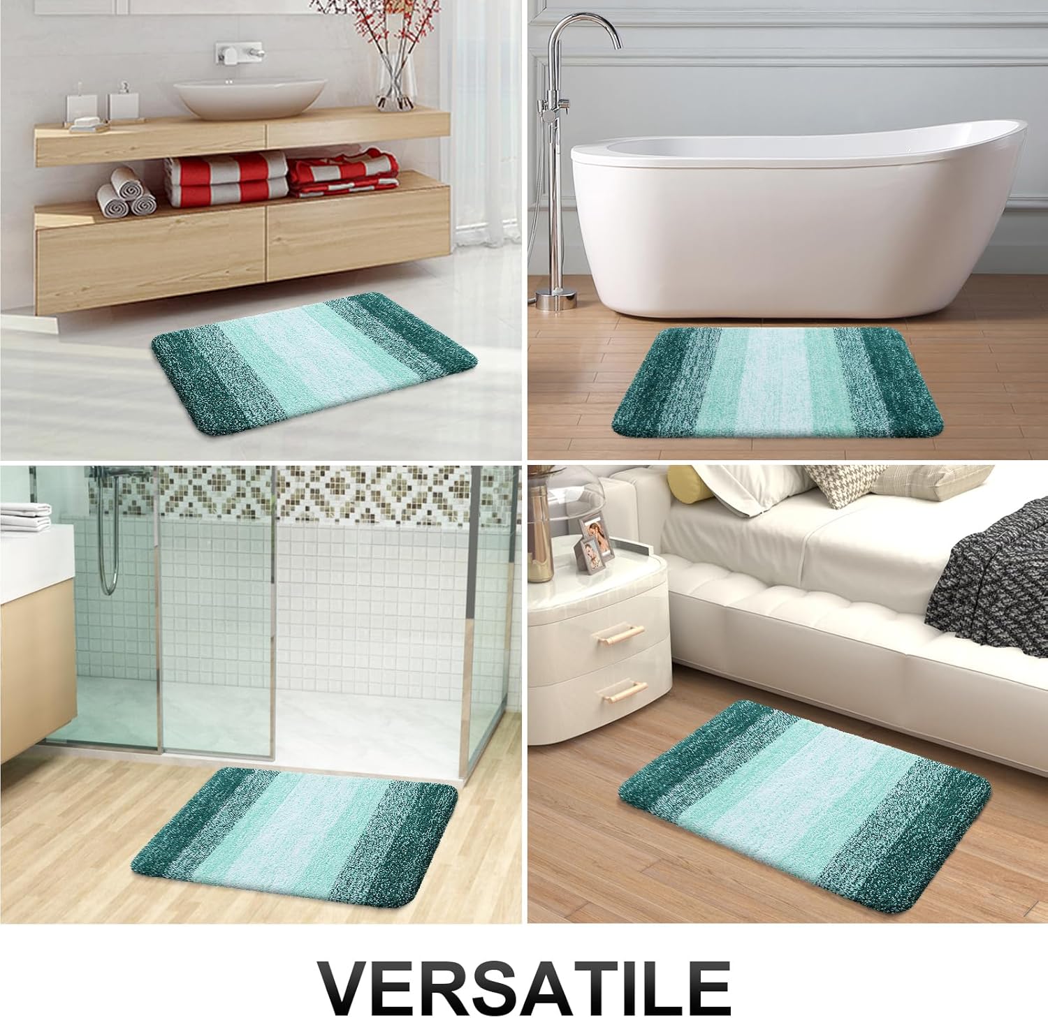 OLANLY Bathroom Rugs Blackish Green 30x20
