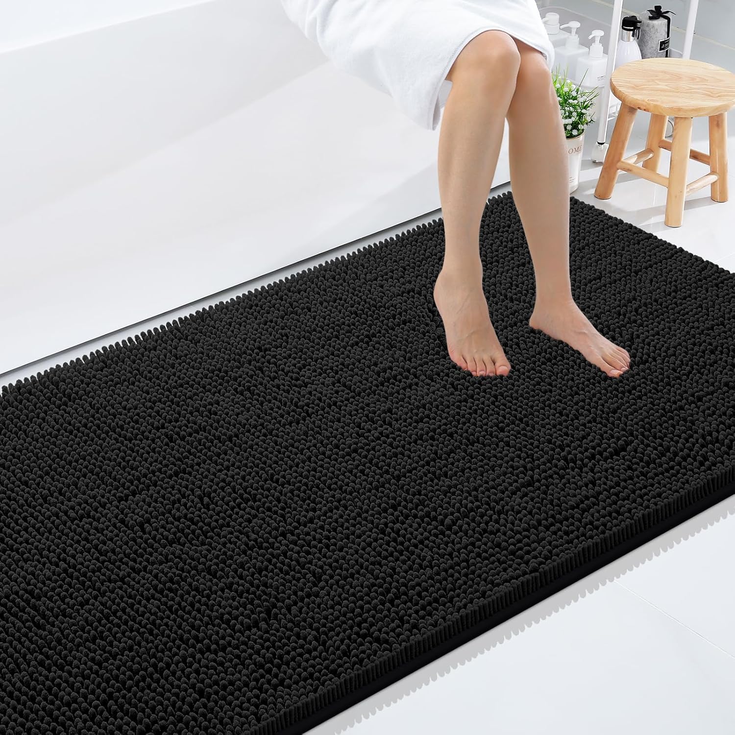 Smiry Luxury Chenille Large Bath Rug 59x35