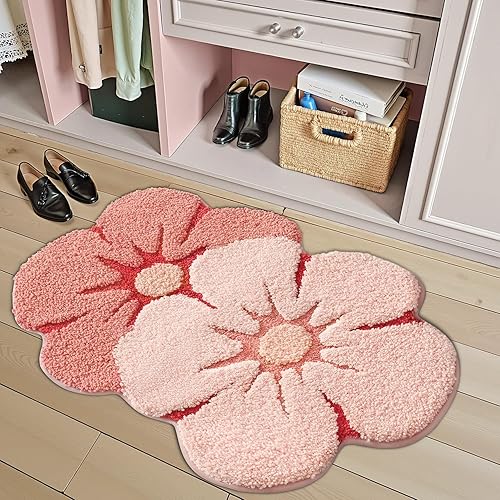 LUMI Flower Bath Rug with plush floral design - view 3