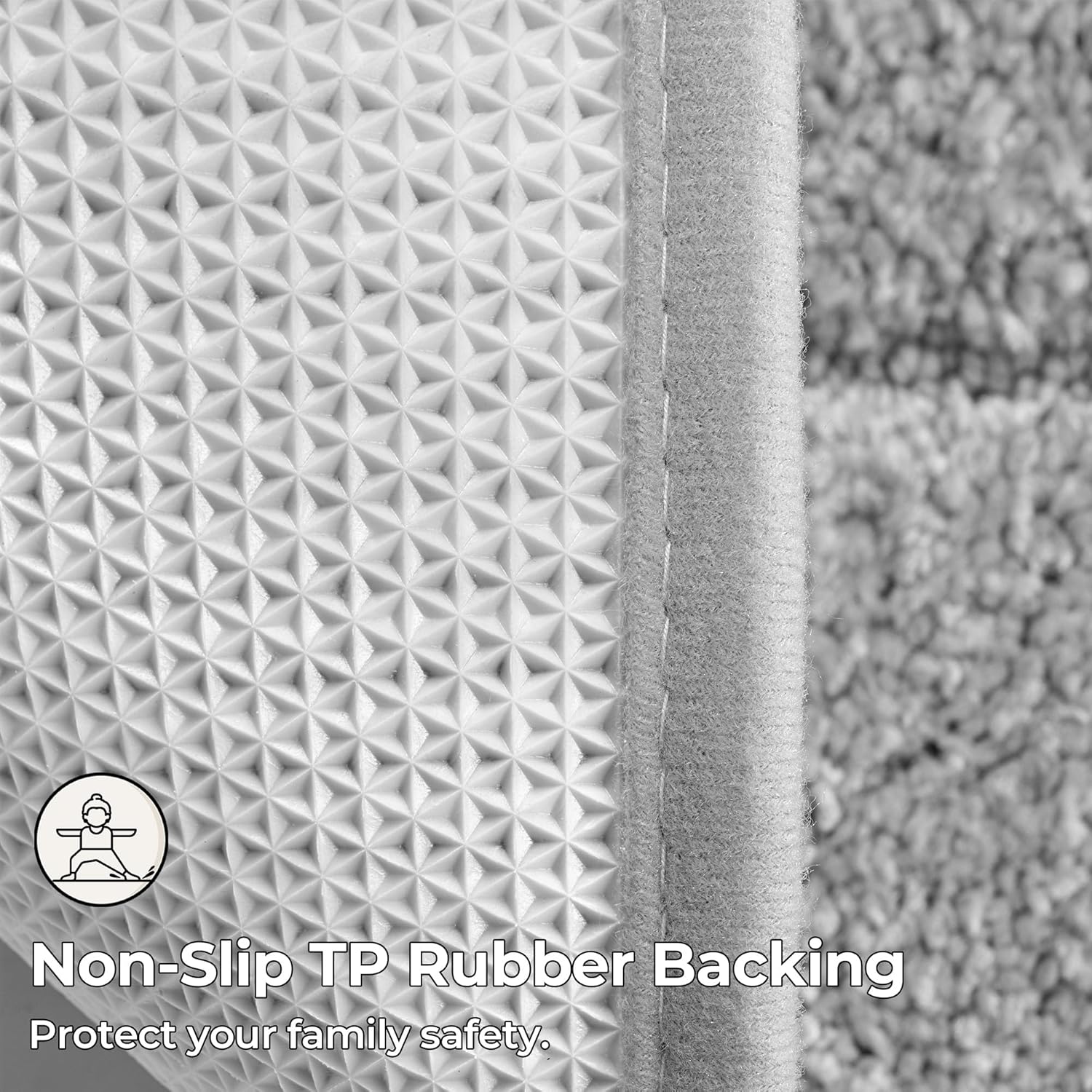 GRANNY SAYS Gray Bathroom Rugs, Bath Mats for Bathroom Non-Slip, Super Soft and Water Absorbent, Microfiber Bath Rugs, Machine Wash Dry, Bath Rugs for Floor, Tub and Shower, 16