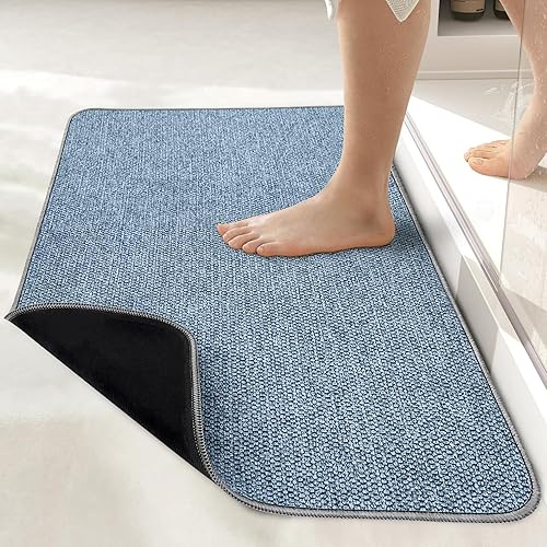 Non-Slip Bath Mat Blue 17x27