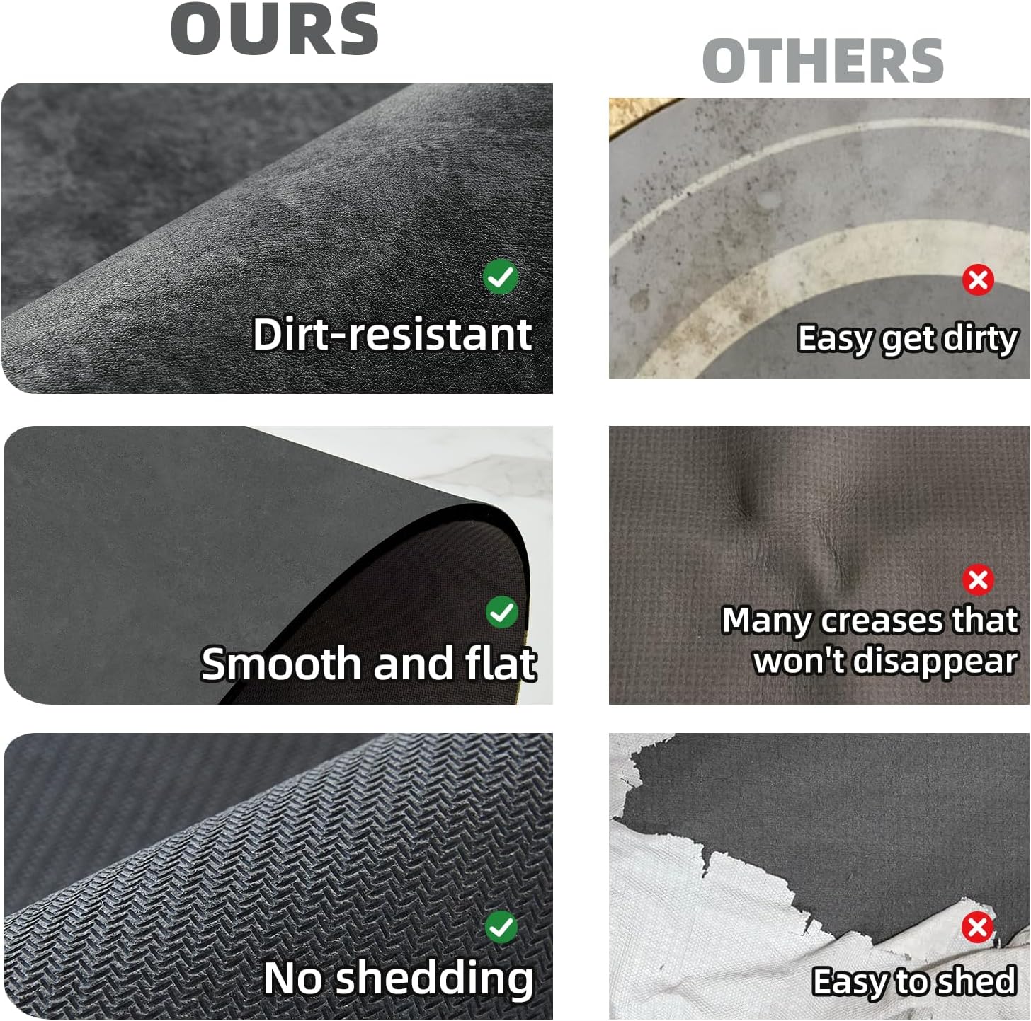 TYUU Bath Mat, Bathroom Rugs Non Slip Washable Thin Absorbent Quick Dry Bath Mat Fits Under Door Bathroom Floor Mat Perfect for Bath, Shower, or Sink 16