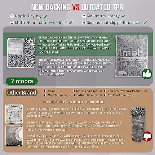 Yimobra Bathroom Rugs Non Slip 24x17 - view 3
