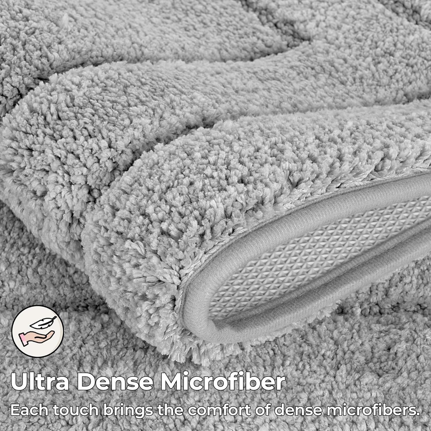 GRANNY SAYS Gray Bathroom Rugs, Bath Mats for Bathroom Non-Slip, Super Soft and Water Absorbent, Microfiber Bath Rugs, Machine Wash Dry, Bath Rugs for Floor, Tub and Shower, 16