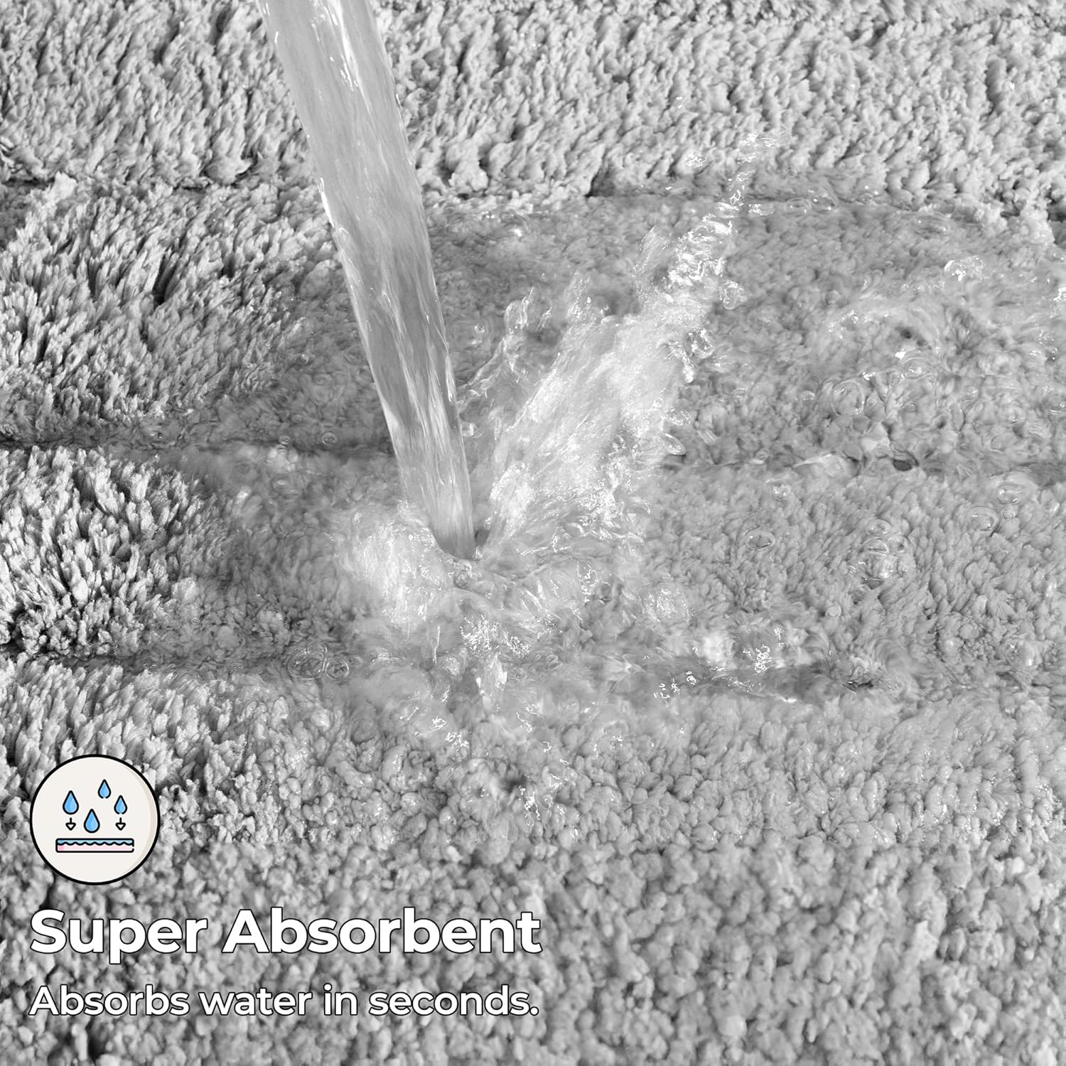 GRANNY SAYS Gray Bathroom Rugs, Bath Mats for Bathroom Non-Slip, Super Soft and Water Absorbent, Microfiber Bath Rugs, Machine Wash Dry, Bath Rugs for Floor, Tub and Shower, 16