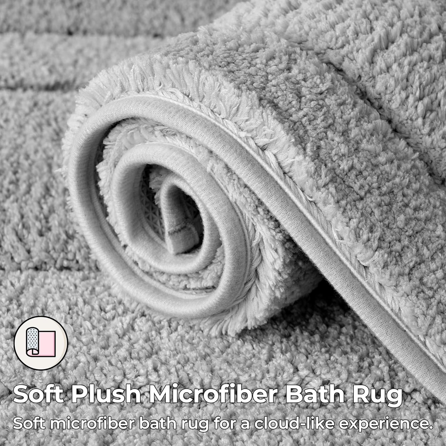 GRANNY SAYS Gray Bathroom Rugs, Bath Mats for Bathroom Non-Slip, Super Soft and Water Absorbent, Microfiber Bath Rugs, Machine Wash Dry, Bath Rugs for Floor, Tub and Shower, 16